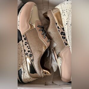 Gold and Pink Women's Sneakers